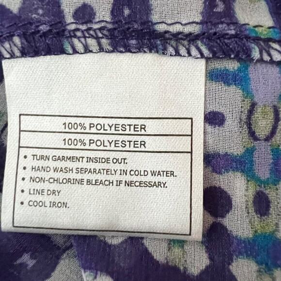 Ariat 3/4 Sleeve Semi Sheer Purple Dyna Tunic Size Medium - Picture 6 of 6